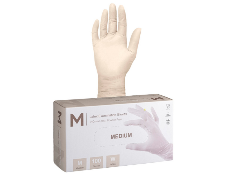 Medium Latex Powder Free Gloves | Astro Hospitality